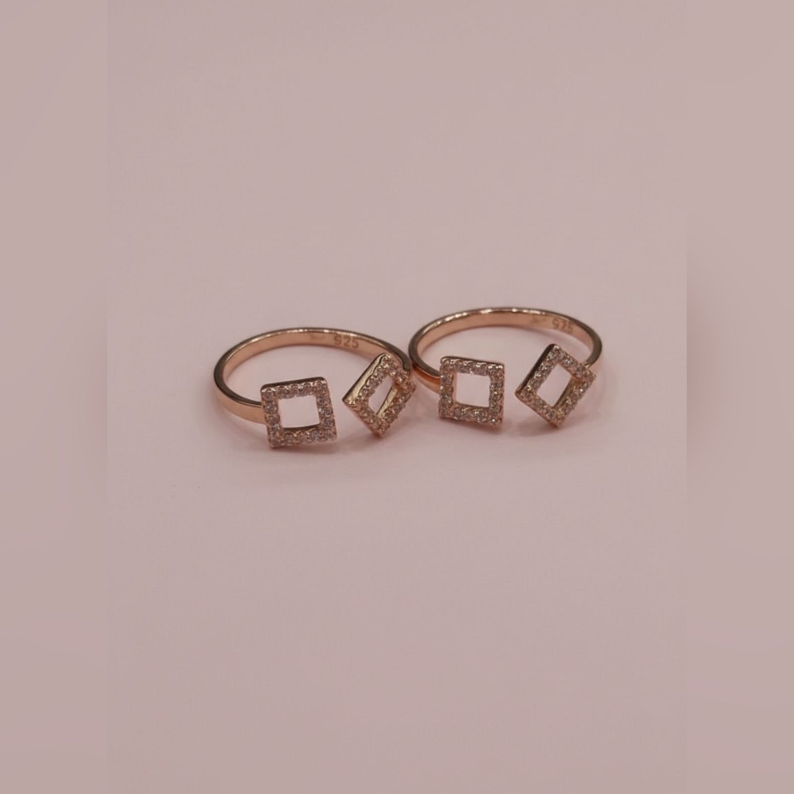 92.5 Silver Rose Gold  Kite Cutting Toe Ring